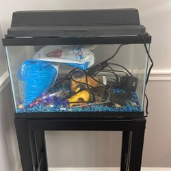 10 Gallon Fish Tank With Stand, Light, Filter, Heater And Pump