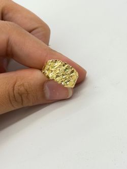 10KT Real Gold Nugget Ring For Men