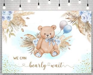 we can bearly wait baby shower backdrop 