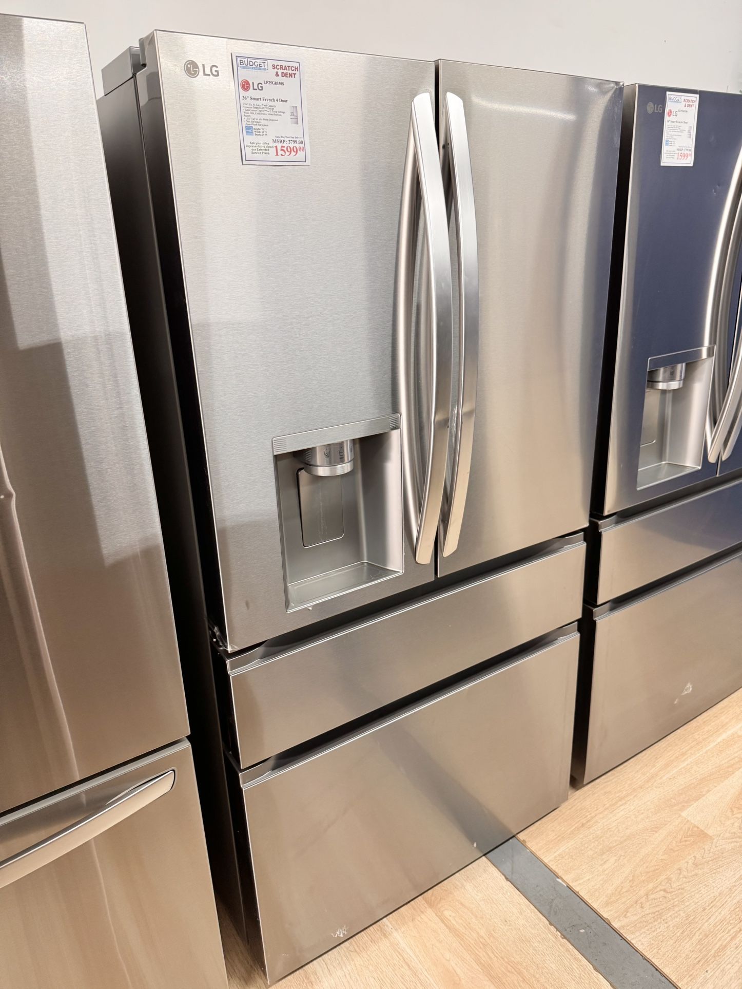 New LG 25 cu. ft. Smart Counter-Depth MAX 4-Door French Door Refrigerator with Full-Convert Drawer lf25g8330s