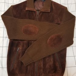 Mens Leather Suede Jacket Italy Size M