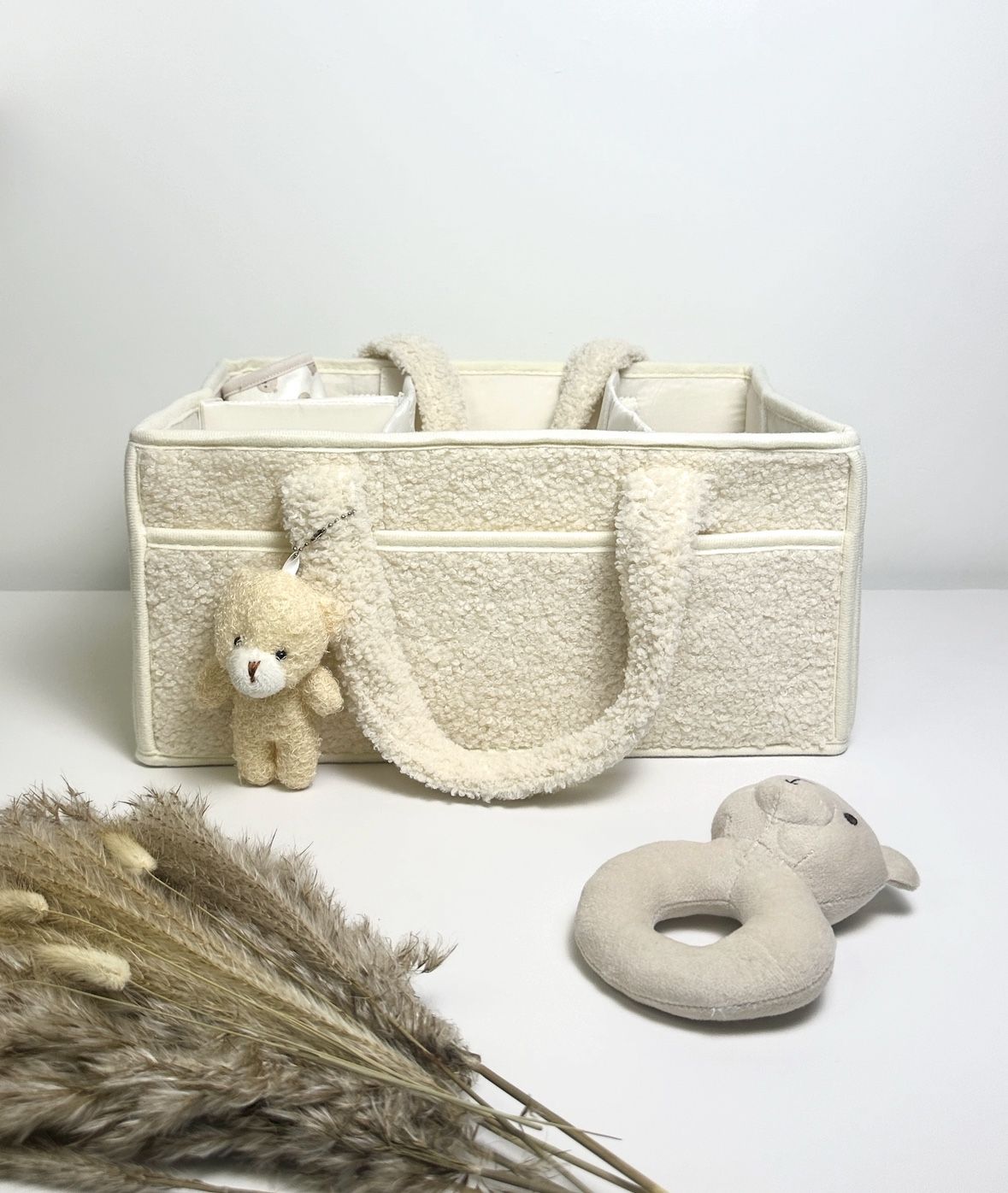 Cozy Plush Organizer With Bear Diaper Stackers & Caddies Baby Items Diaper