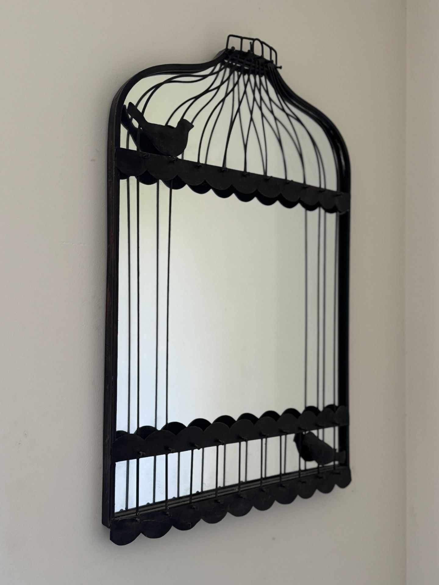 Bird Cage Metal Mirror