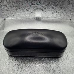 Coach New York Black Hard Clamshell Eye Glass Case Eyeglass Holder Sun Glasses