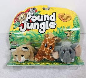 Rare Vintage 1997 Galoob Pound Jungle plush toys