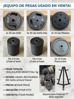 Discos para barras, exercise discs.
