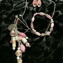 Cadena Con Aretes Y Pulsera