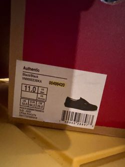 Vans Authentic Black/Black Men's Size 11