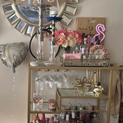 Gold and Mirrored Bar Cart