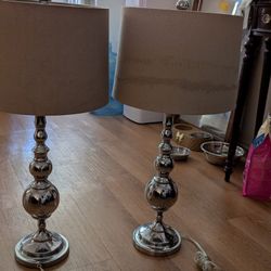 2 Matching Silver Lamps 