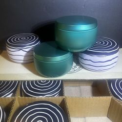 ZEBRA CANDLE TINS 8 oz Round with Lids