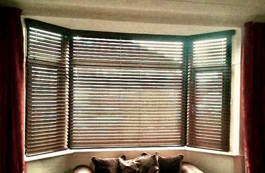 1" Wooden Blinds Set for Bay Window