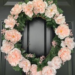 Summer Wreath 18 Inches With Pink Flowers