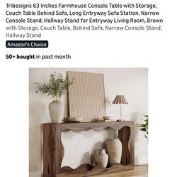 Farmhouse console table w/ storage.