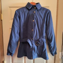 Vintage Roffe Rhapsody Parka Blue W/Removable Belt Sz 8 Made in USA/Seattle