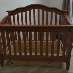 Solid Wood Crib + Clean Mattress - $75 OBO