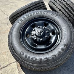 4x 2025 Ram 2500 17" Steel Black Rims Firestone HT LT245/70R17 99% 8x6.5 