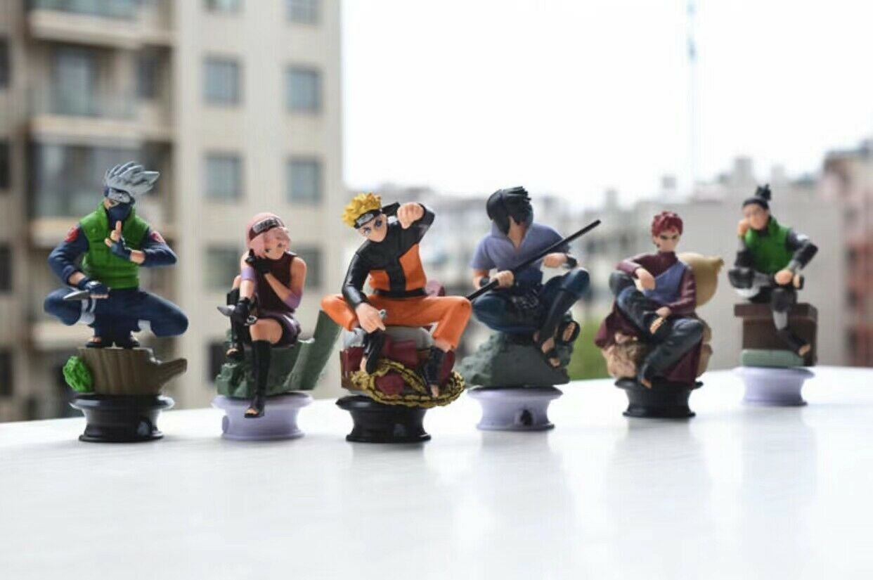 6Pcs/set Naruto Anime Figures Sasuke Gaara Dolls PVC Model Toy Figurines Xmas Gift Collectable