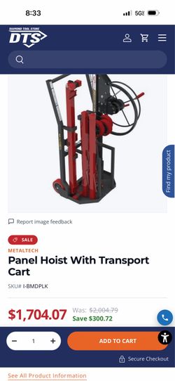 METALTECH Panel Hoist With Transport Cart