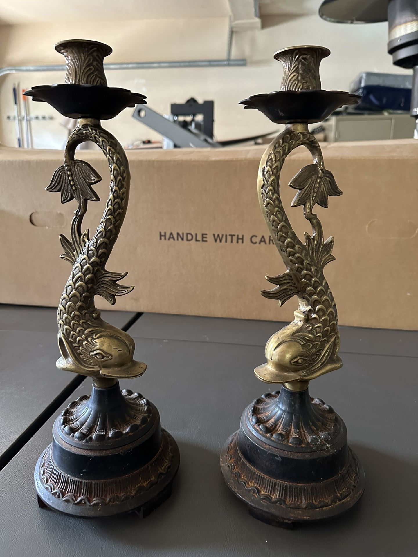 Bronze Candle Holder Set Of Two