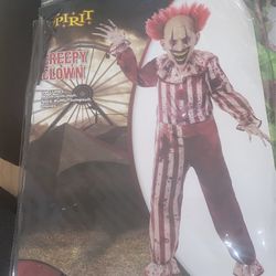Creepy Clown Costume Kids Size 14/16