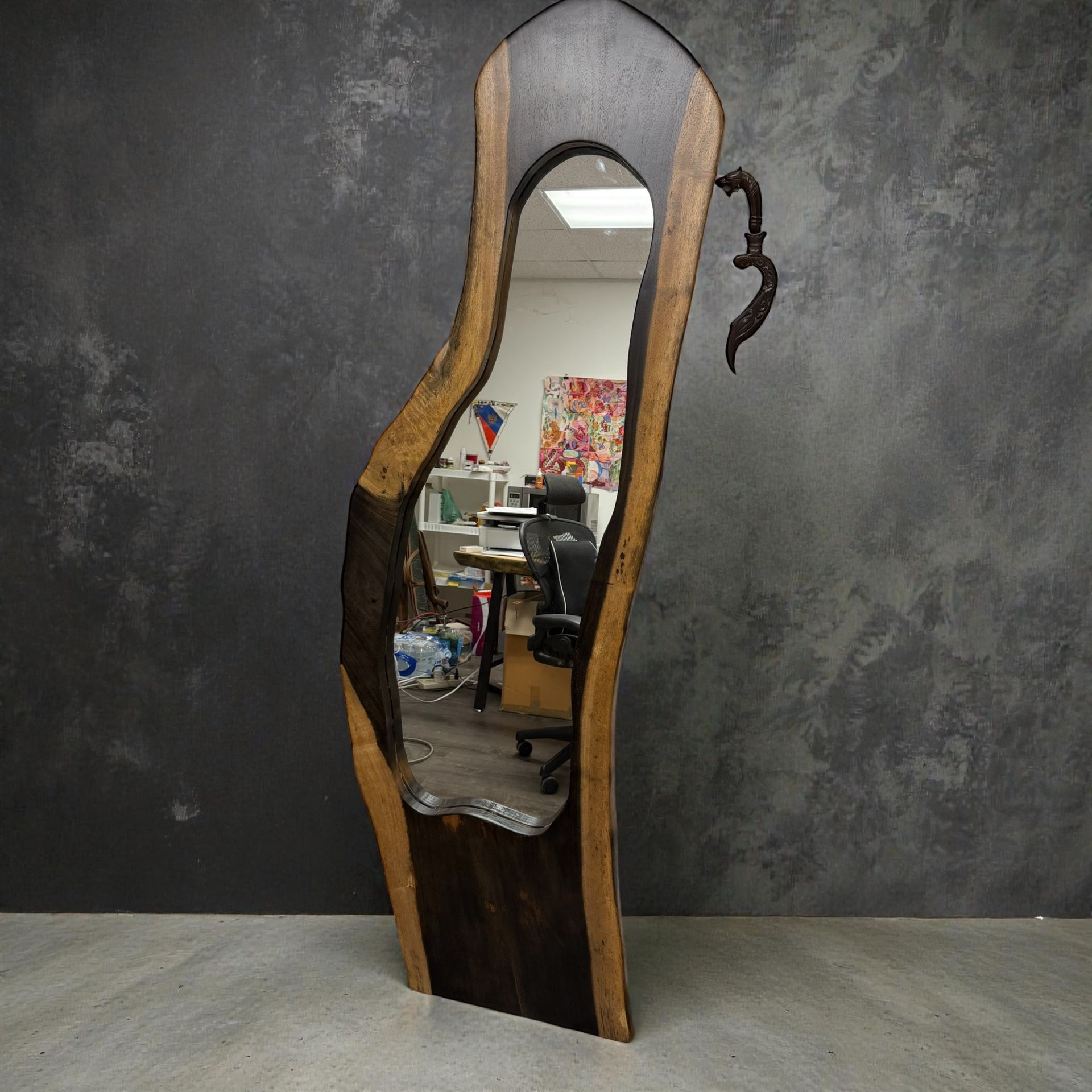 Live Edge Reclaiming WooJeff Framed Floor Mirror