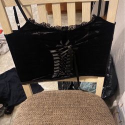 Black Velvet Corset Top 