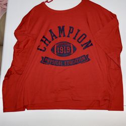 Champion Red Graphic Tee - 'Champion Physical Education' Loose Fit NWT Ladies 4X