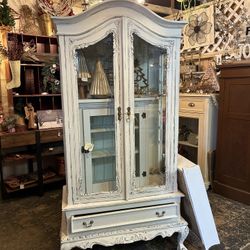 Beautiful Solid Wood Armoire/curio Approx 72x35x14
