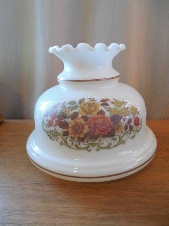 Vintage Milk Glass Hurricane Lamp Shade