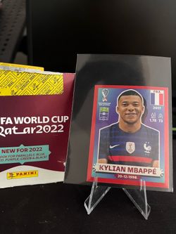 Panini FIFA World Cup Qatar 2022 Sticker Kylian Mbappé France FRA 19 RED BORDER