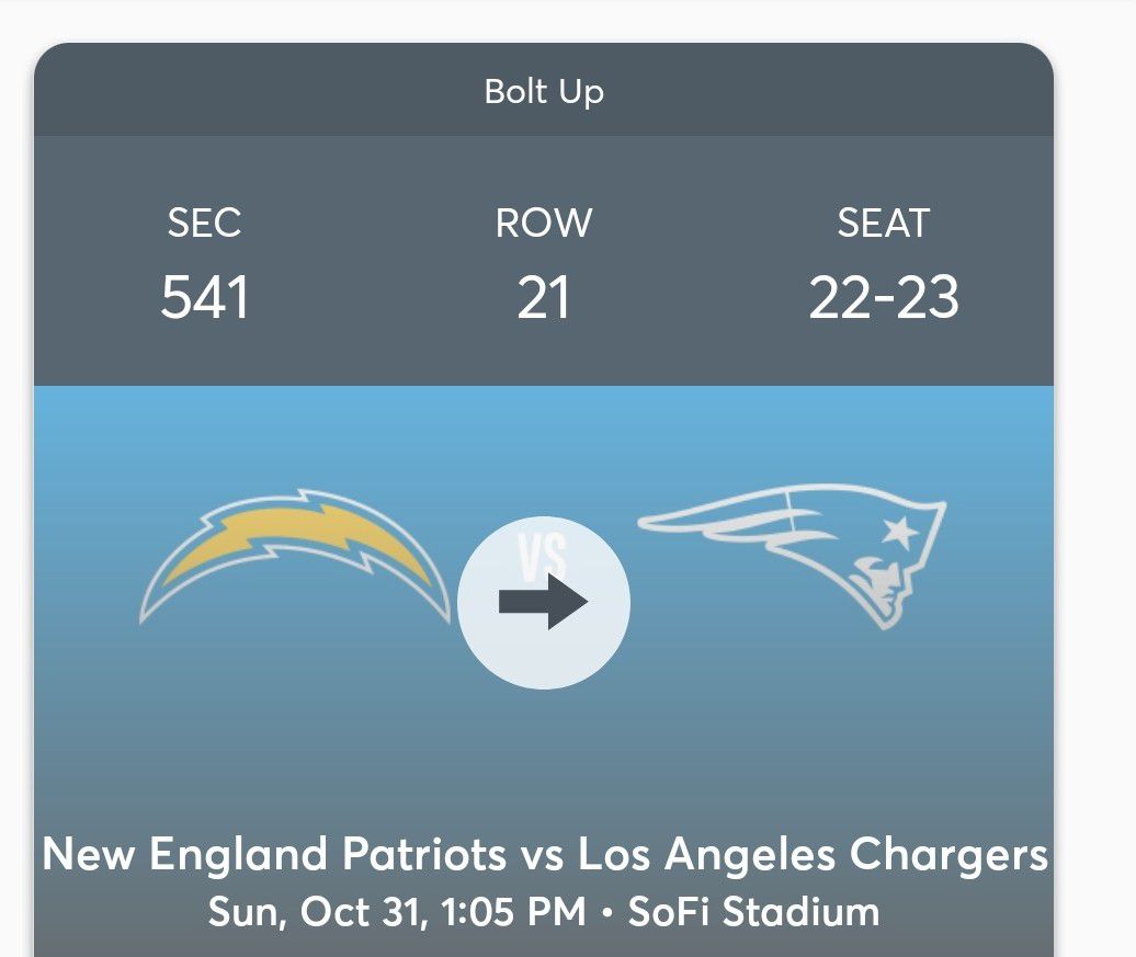 Football Tickets Chargers Vs Patriots 