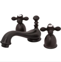 Kingston Brass Mini Widespread Cross Handle Oiled Rubbed Bronze KS3955AX