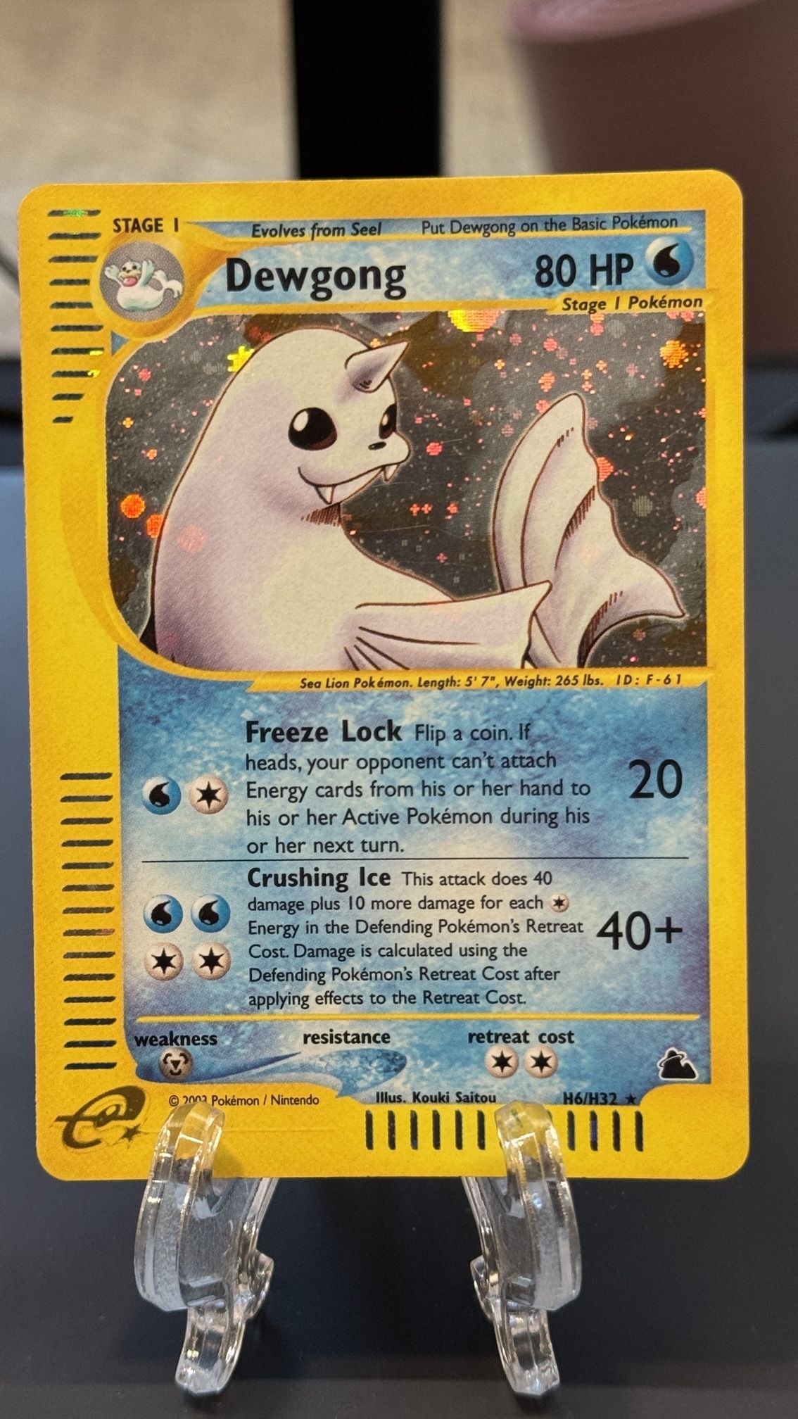Pokemon Card Dewgong Holo h6 Skyridge NM