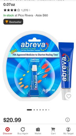 Abreva Cold Sore Treatment Cream 0.07oz