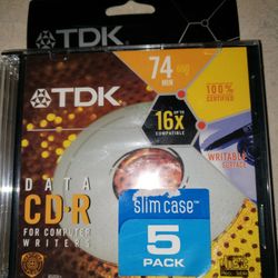 Sealed Data CD-Rs for Computer Writers 5 Pack 74 Minutes Ea


