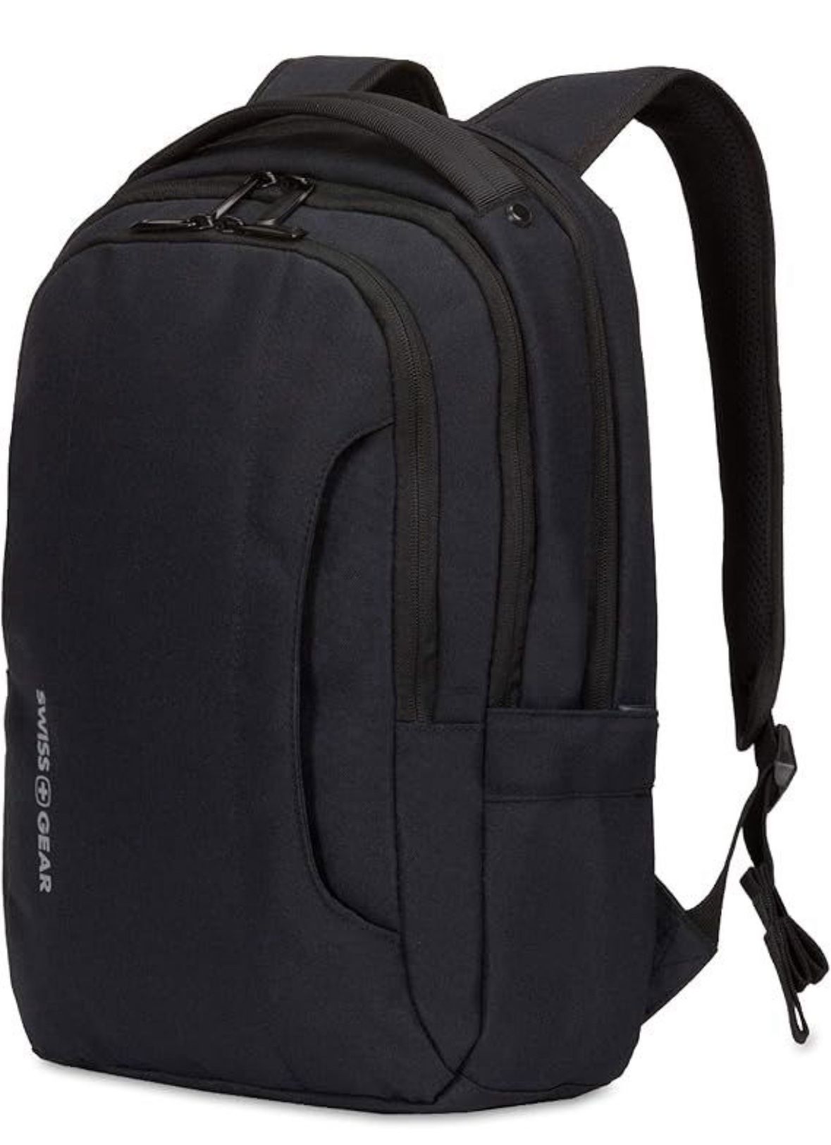 SwissGear 3573 Compact Laptop Backpack, Black, 17-Inch, Organized Three-Compartment Design