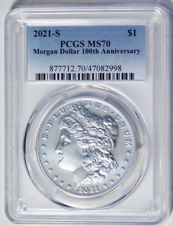 2021-S Morgan Silver Dollar 100th Anniversary TOP GRADE!  MS-70.
