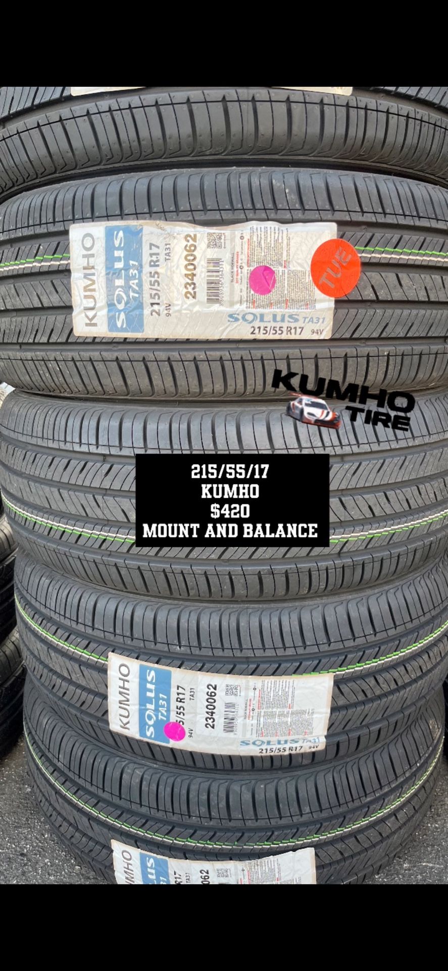 New Tires 215/55/17 Kumho