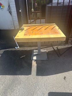 Wood block table