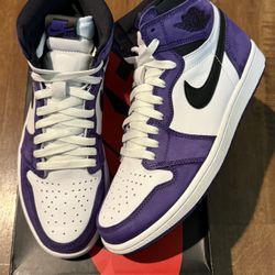 Jordan 1 Court Purple 2.0 Suede Custom Size 9 