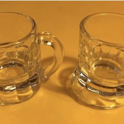 (2) Vintage Mini Mug Shot Glasses