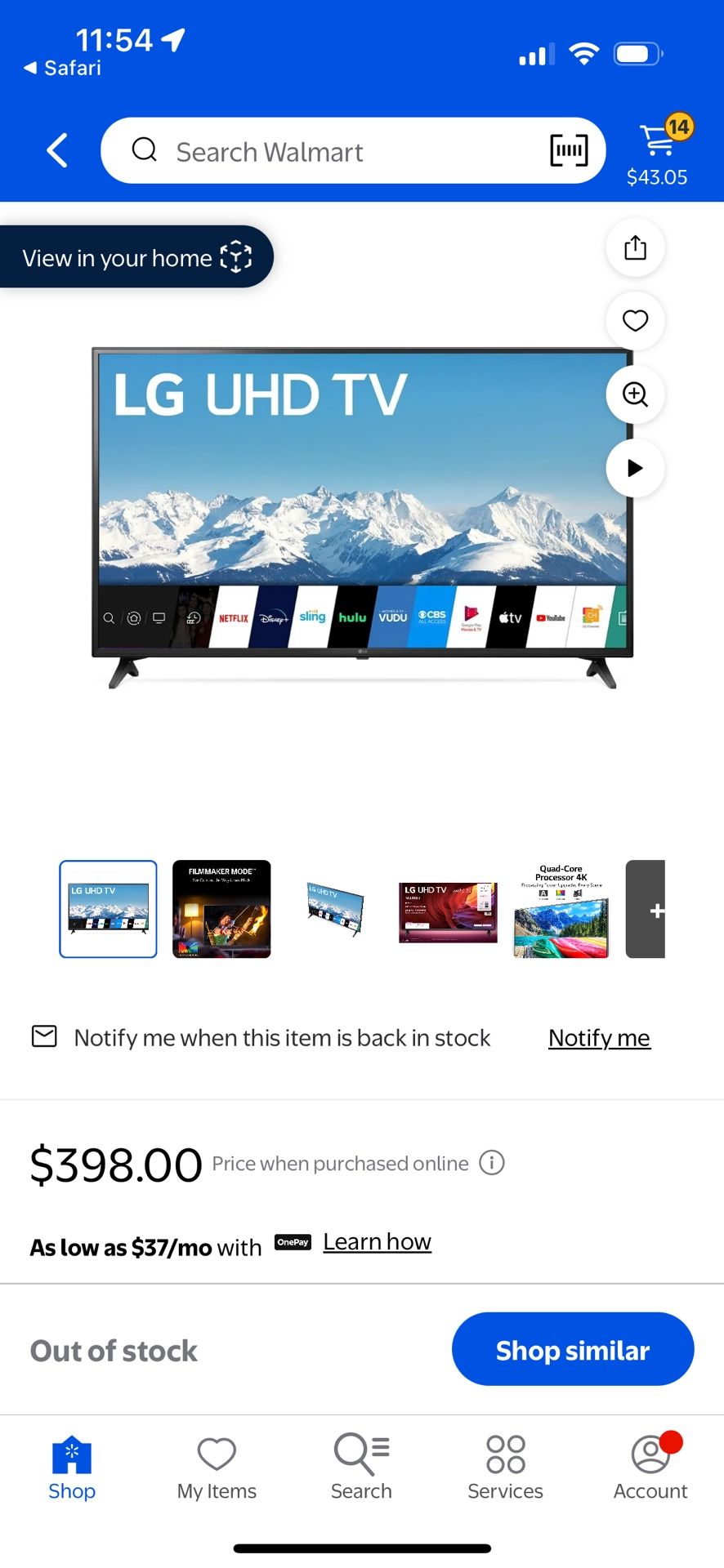 50 Inch LG UHD Smart Tv