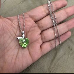 White Gold Plated Heart Pendant Necklace