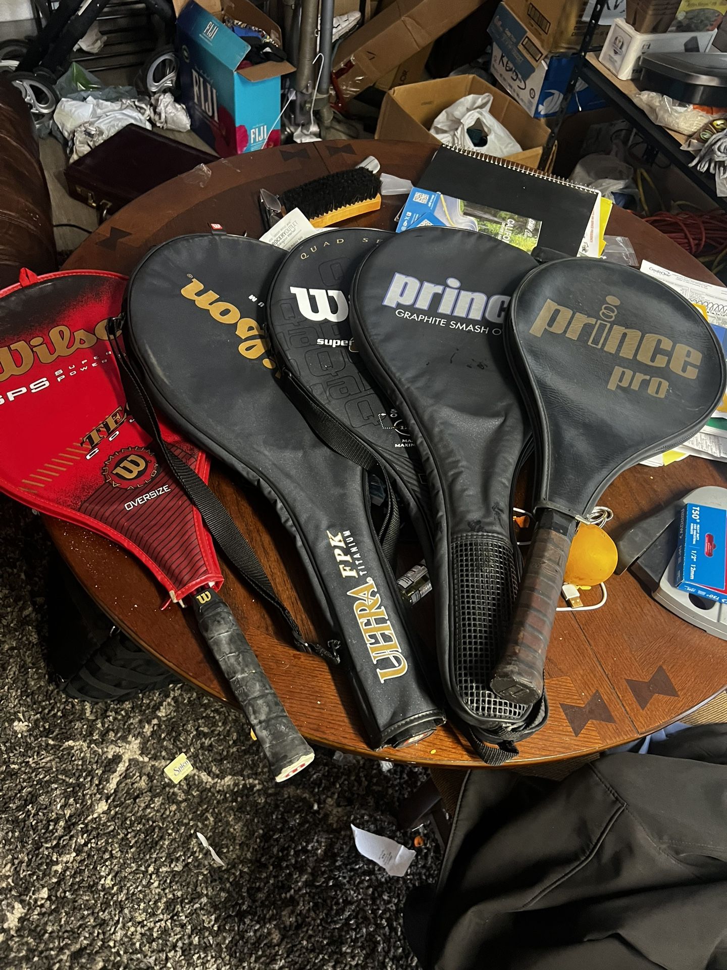 Lightly used tennis rackets