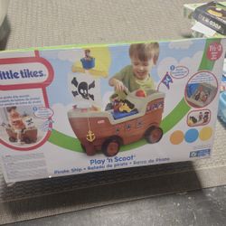 NEW Little Tikes Play 'n Scoot Pirate Ship Ride-On Toy is a fun and engaging toy suitable for children aged 18 months to 3 years