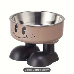 Elevated Pet Bowl - Cute Smiling Face Design 🐱🐶