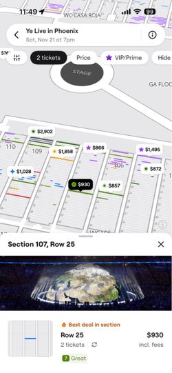 Ye tickets Glendale AZ Sec 107