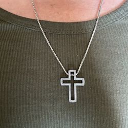 Silver Chain And Cross 