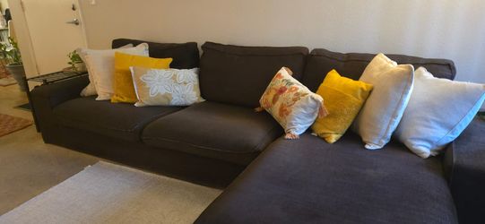IKEA Dark Brown Sectional Sofa with Chaise – $150 OBO (Pick Up Only)